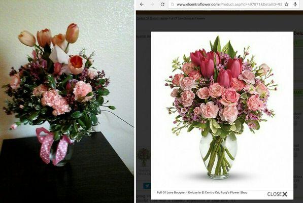 $60-something dollars for the arrangement on the left.