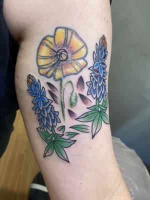 Blue bonnets tattoo