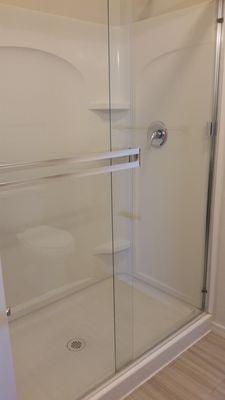 Shower doors after deep cleaning