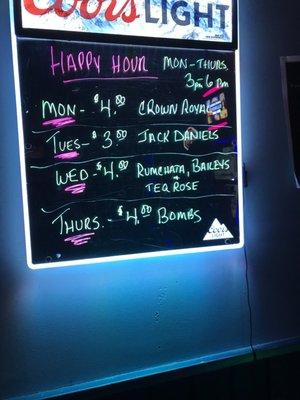 Happy hour specials