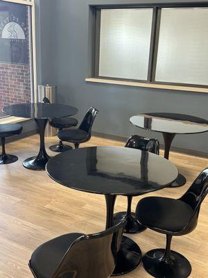 Meeting room seating in cafe.