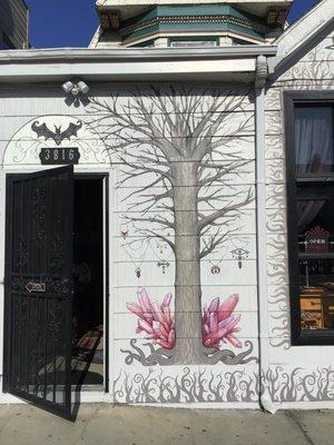 Painted Mural of EYESCREAM storefront prior to repairs.