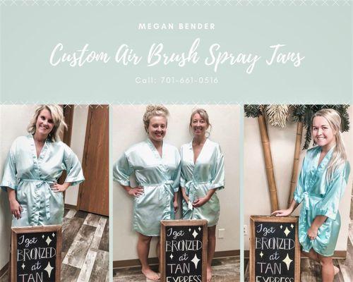 Custom airbrush spray tans by Megan and Marissa