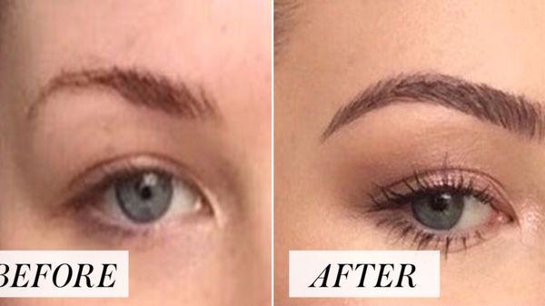 Before- After eyebrow threading