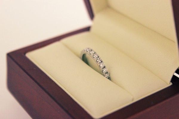 Split Prong Eternity Band featuring Calibrated Ideally Cut Diamonds