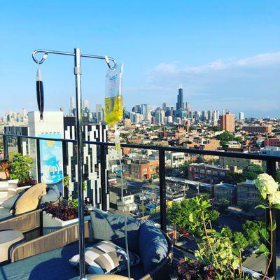 IV Therapy on a rooftop.