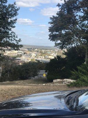 This is the view from the parking lot looking down on the city