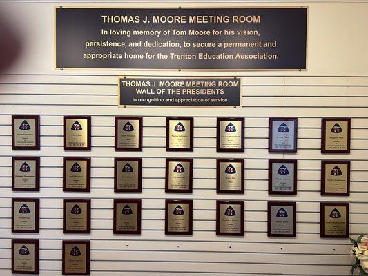 Honor Wall, Presidents  
 Of Teachers Association