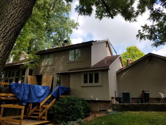 Certainteed Roof, Plymouth MI Roof Color Heather Blend  Gutters & Downspouts Wicker Color