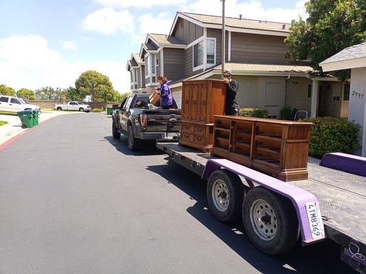 Buh-bye old furniture, enjoy your new home.  We donated it!