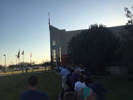 Early voting line is long! Never seen it this way.