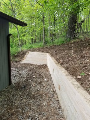 Front yard retaining wall