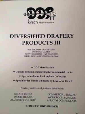 We are the largest distributor for Kirsch Drapery Hardware/ WHOLESALE on the West Coast. We are family owned and run.