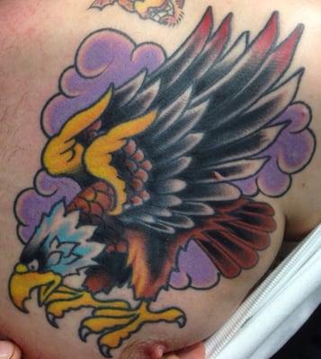 The eagle used for one of our logos.  Art work by Nathan Mozuch