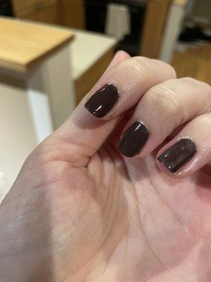 Mediocre nails at pro nail - didn't clean up sides