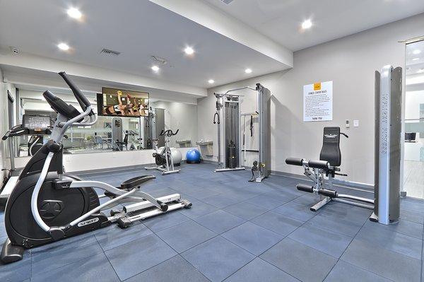 Fitness gym with tons of equipment to get a good workout!