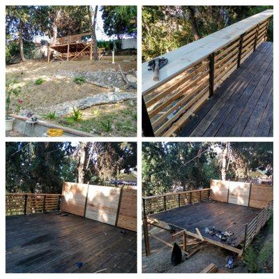 20' x 20' hillside deck