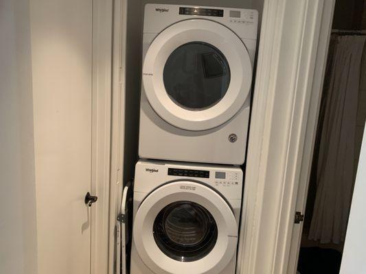 Full size washer and dryer in unit