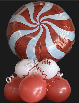 Candy Swirl Centerpiece - Great for Holiday Parties.