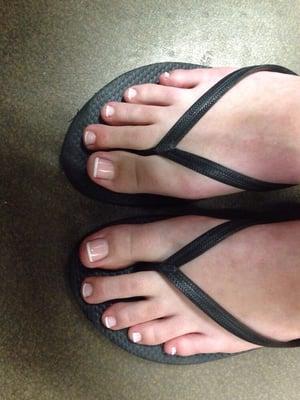 Gel french pedicure