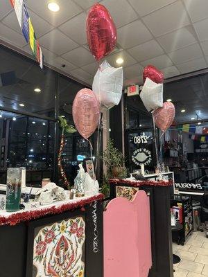 Shop decor for Valentine's Day Event