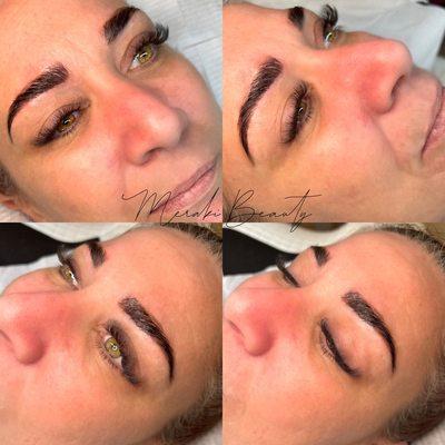 Volume full set with eyebrow lamination & stain