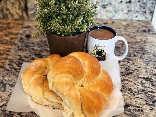 Fresh sweet bread baked daily goes great with our fresh ground coffee! Yum!