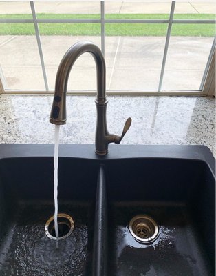 Kitchen sink and faucet install