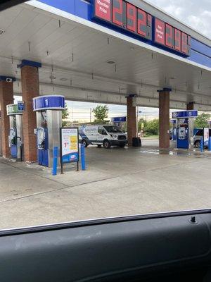 Gas pumps at Delta sonic