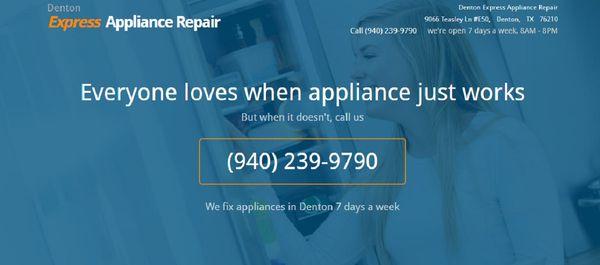 We fix appliances in Denton 7 days a week https://appliancerepair-dentontx.com