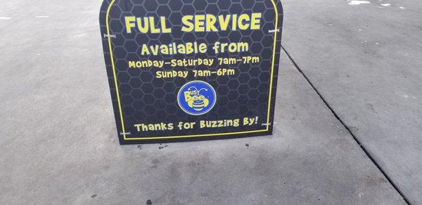 An attendant on duty to pump your gas, if you'd like.