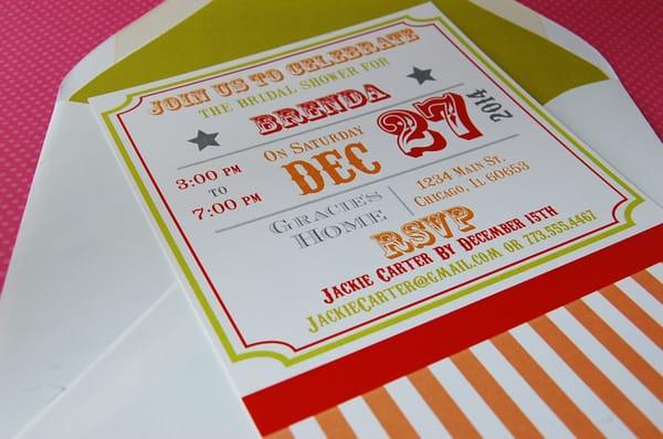 Custom Bridal Shower Invitations starting $2.00 each.