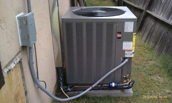 Condenser on side of house.