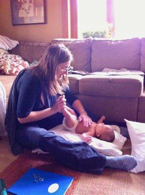 Learn to massage your baby in your own home!