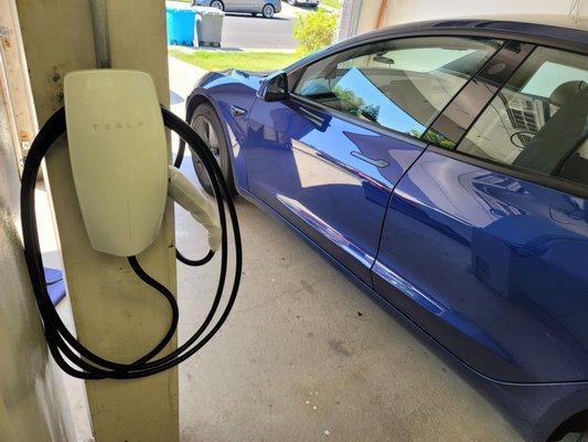 Ev Charger in 3 car garage with