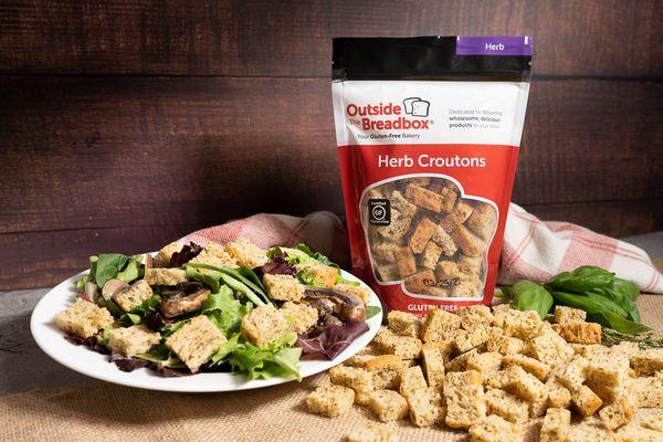 Our herb croutons are the perfect addition to your salads.