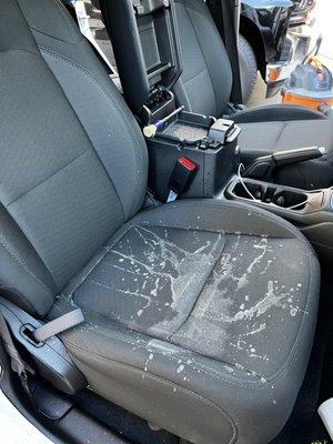 Seats with stains