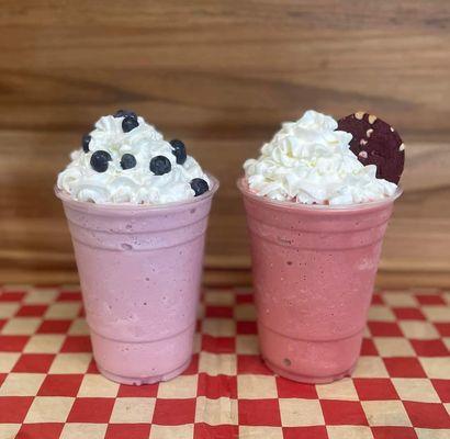 Awesome Blueberry and Red Velvet Frappes