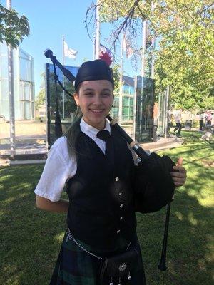 Bagpiper at the PTSD Awareness Vigil