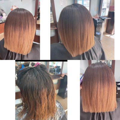 Brazilian blowout before and after