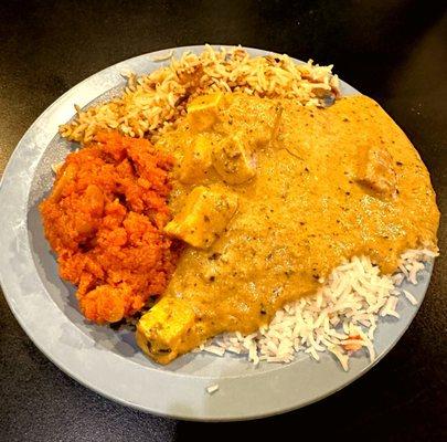 Paneer Biryani, Shahi Paneer, and Carrot Halwa