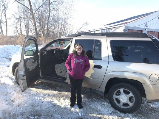 Happy customer was able to get first vehicle to fit all her children that wasn't a van. Congrats on the trailblazer!