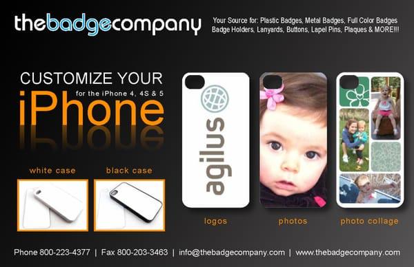 Custom full color iPhone cases featuring your company logo or personal photo.