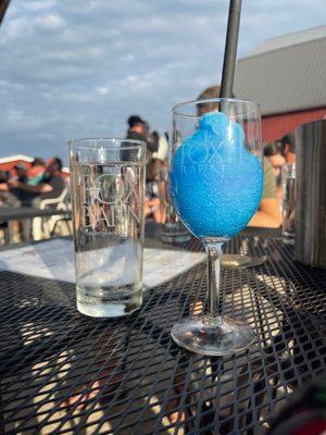 Blue Raspberry slushie (non-alcoholic) at The Fox Barn! Delicious!