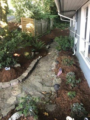 Garden pathway to the back playground