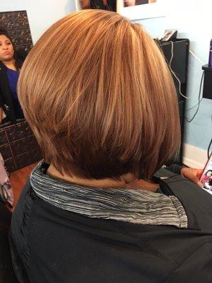 Client requested a bob cut.