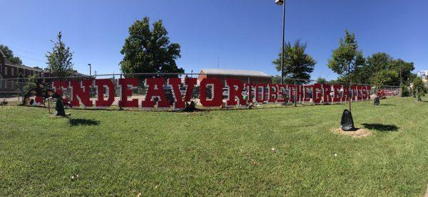 Pano of the fence mural.