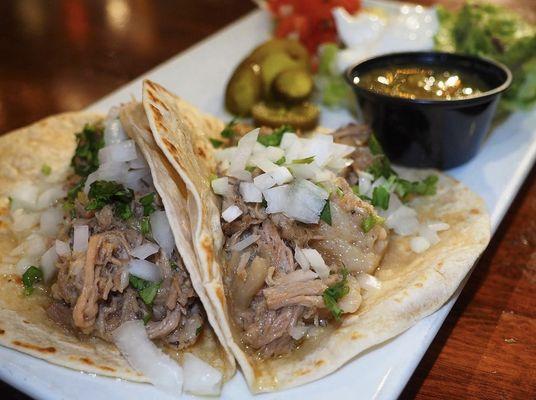 Happy Hour Carnitas Tacos