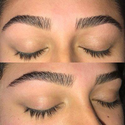 Beautiful after photos of my lovely clients freshly waxed and shaped brows!