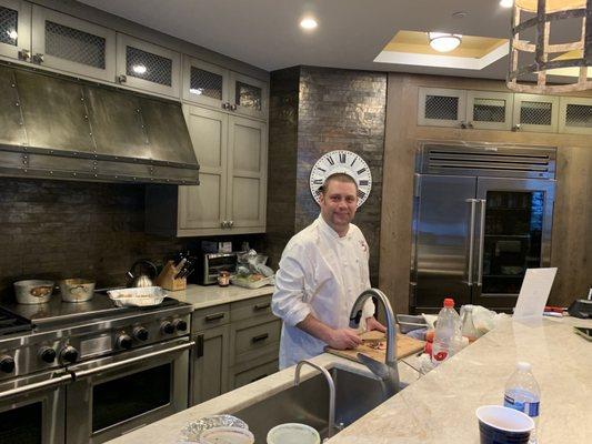 Jonathan prep'ing for private dinner in Vail Village